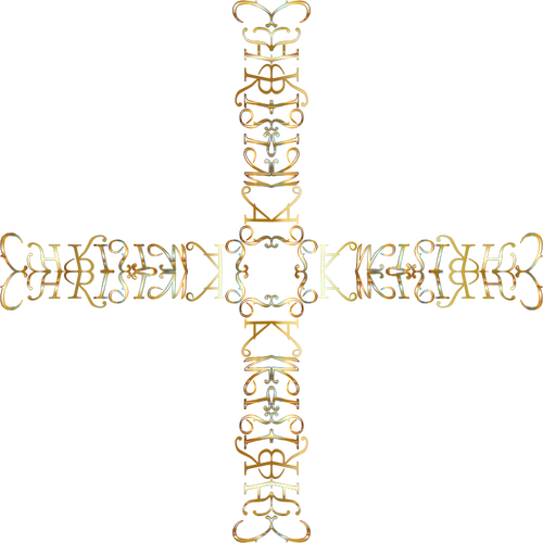 Christmas cross made of gold