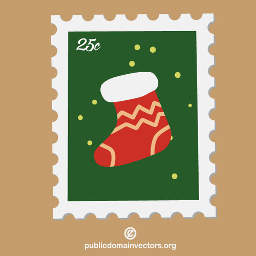 Рождественские носки почтовая марка