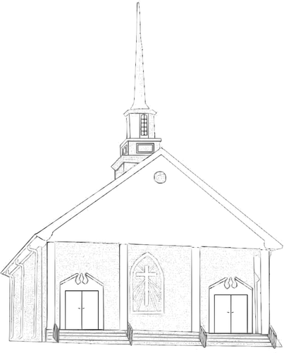 Land kerk vector tekening