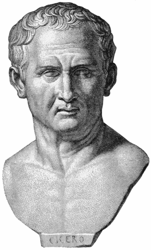 Buste van Marcus Tullius Cicero vector tekening