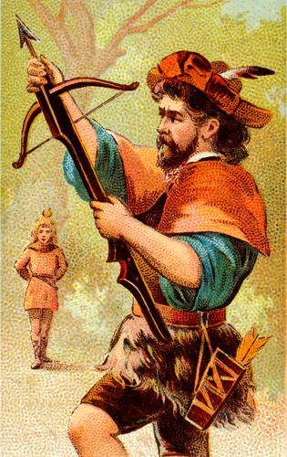 Mann mit Pfeil und Bogen