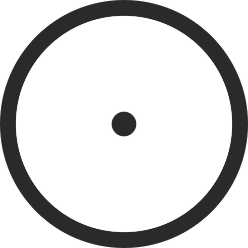 Круг с центральной точкой знак векторное изображение