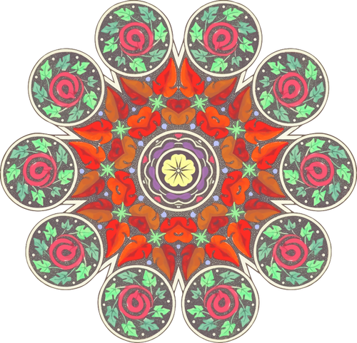 Ornamento circular colorido