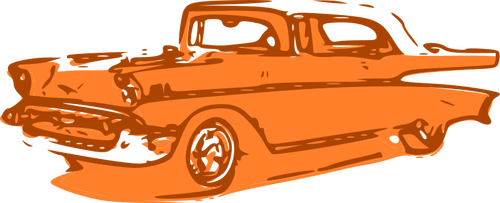 オレンジ色の古典的な車ベクトル クリップ アート