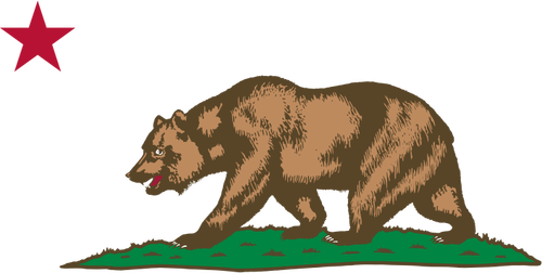 Medvěd šel pod červenou hvězdou vektorový obrázek