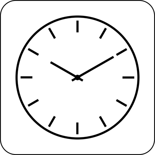 Vektorikuva mustavalkoisen manuaalisen kellon kuvakkeesta