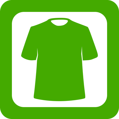 رسم توضيحي متجهي لرمز الملابس المربعة الخضراء