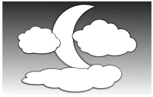 雲と月のイラスト
