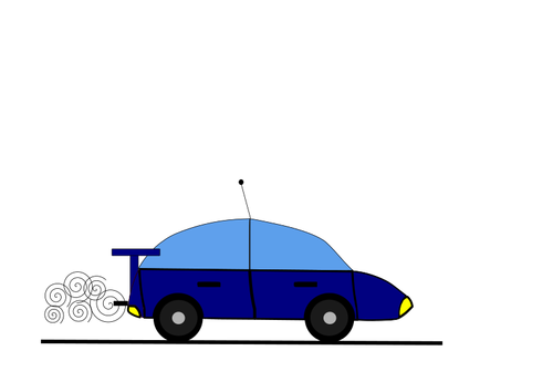 Sininen auton piirustus