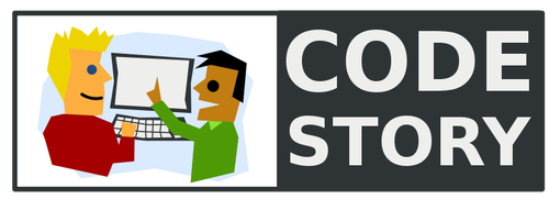 コードの物語ロゴ ベクトル画像