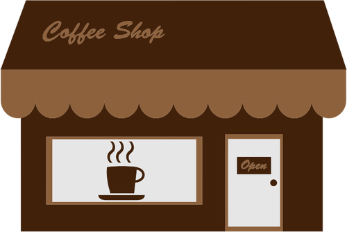 Coffee shop průčelí vektorový obrázek
