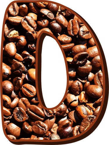 Kahve çekirdekleri tipografi D