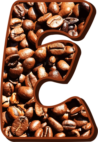 Coffee beans typography E