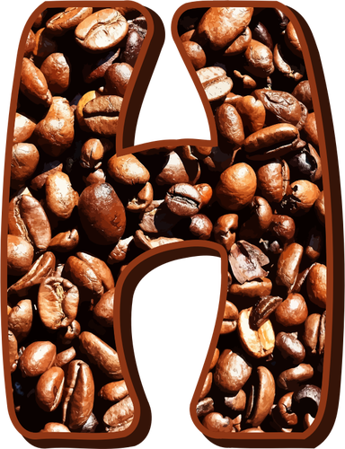 Coffee beans typography H