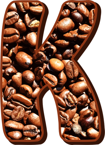 Tipografia de grãos de café K