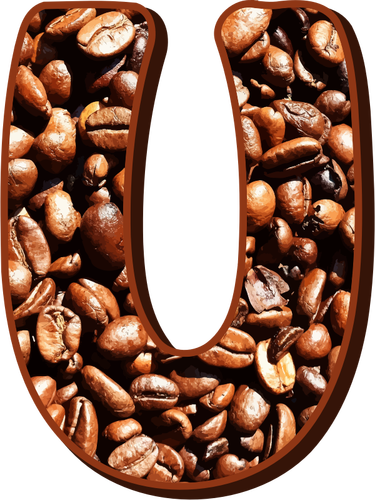 Tipografía de granos de café U
