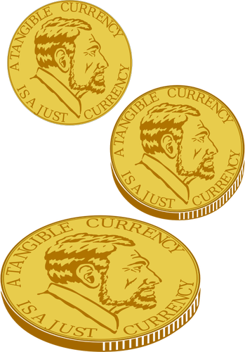 Vektor Klipart zlatá měna mince