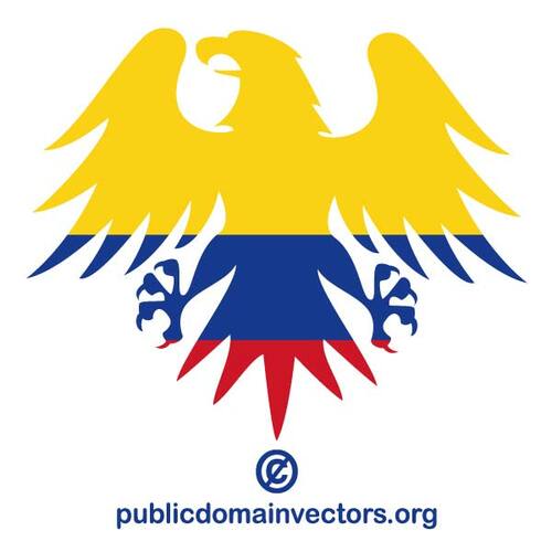 독수리 모양에 콜롬비아의 국기