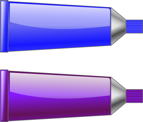 Vektor menggambar tabung warna biru dan ungu