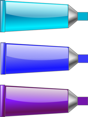 सियान, नीले और बैंगनी रंग ट्यूबों