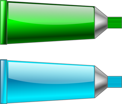 Image vectorielle des tubes de couleur vert et cyan