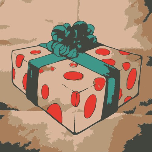 क्रिसमस हरे रिबन वेक्टर छवि के साथ मौजूद बॉक्स