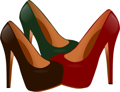 Женские туфли на каблуках Векторный рисунок