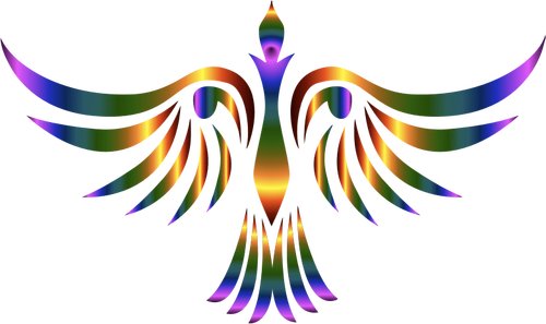 Ilustração de pássaro tribal abstrato colorido