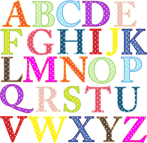 Alfabeto colorido em maiusculas