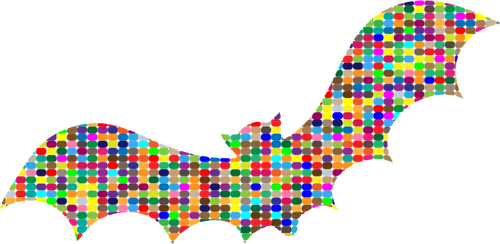 Colorful bat mosaic
