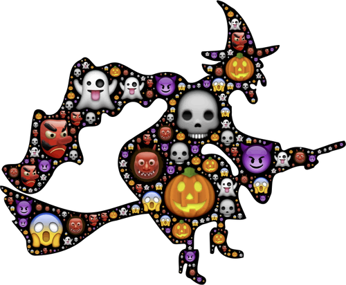 Renkli Halloween cadı