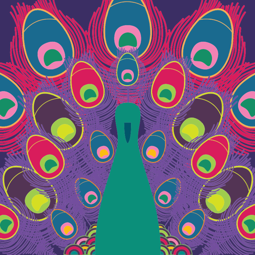 Fargerike peacock strekbilder