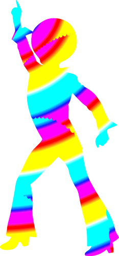 Dançarino de discoteca colorido