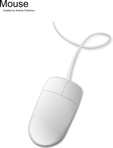 Clipart vetorial de rato de PC slim branco