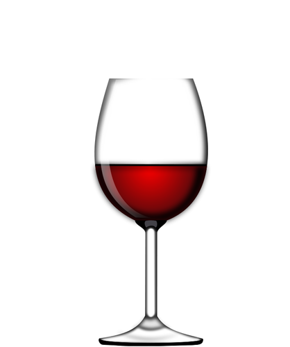 Puoli lasillista punaista viiniköynnösvektorikuvaa