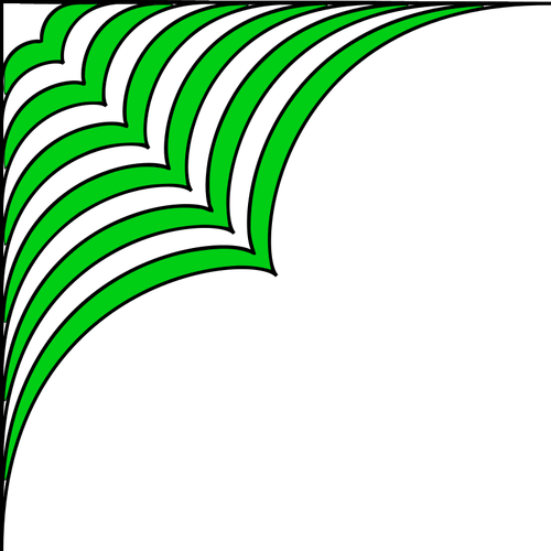 Image vectorielle de décoration coin en vert et blanc
