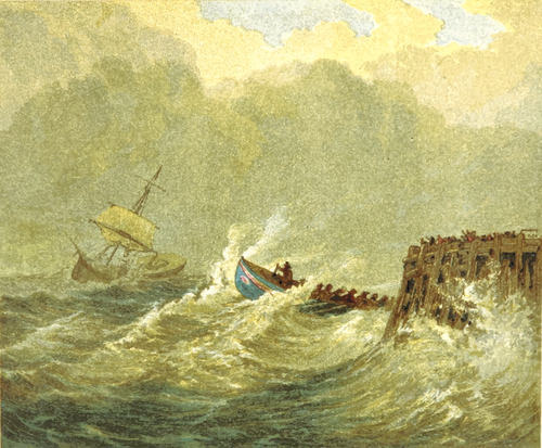 Barcos na tempestade