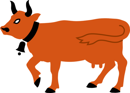 オレンジ色の牛
