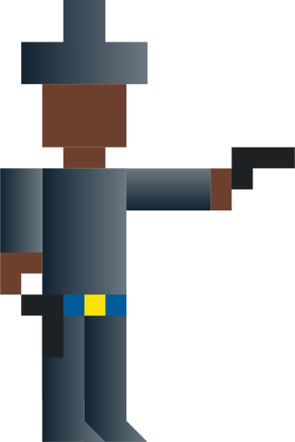 Vektor illustration av skytte cowboy pixel konst