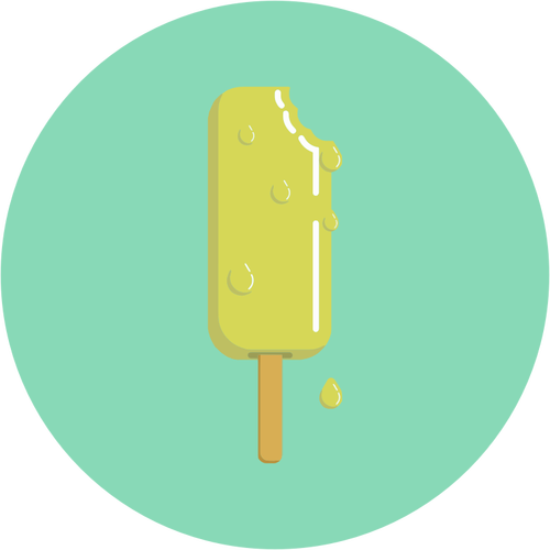 Verde helado en dibujo vectorial de palo