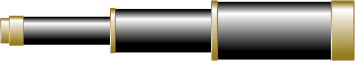 Clipart vetorial de luneta preta com anéis de latão