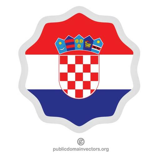 Bandiera della Croazia in un adesivo