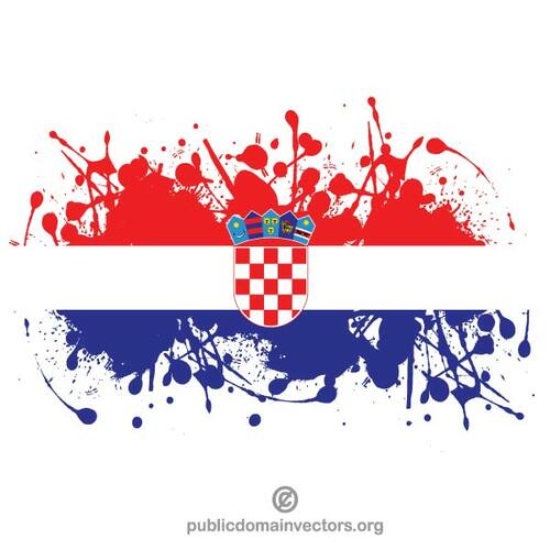 Kroatias flagg i blekk sprut