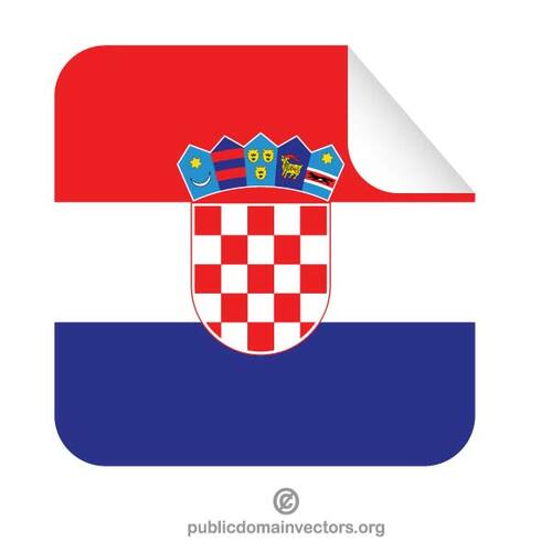 Adesivo quadrado com bandeira da Croácia