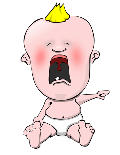 Caricatura de vetor de bebê chorando