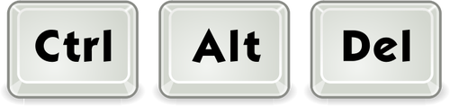 Ctrl + Alt + Delete toetsencombinatie vector illustraties