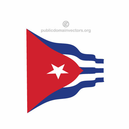 Dalgalı Küba vektör bayrağı