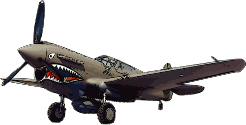 P-40 Warhawk uçak vektör çizim