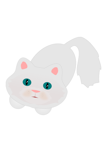 Cute fluffy cat vector graphics