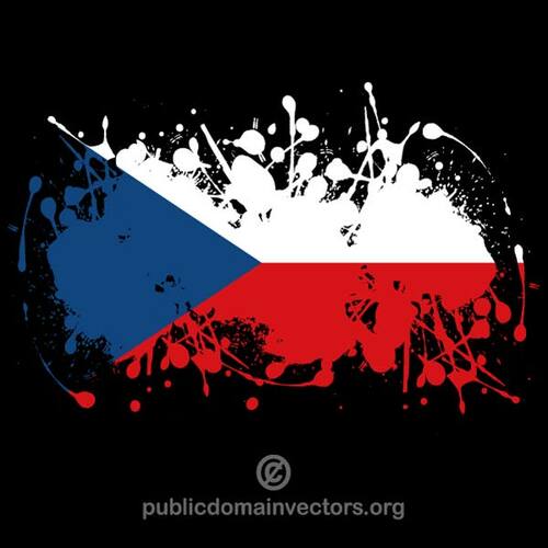 Tjeckiska flaggan i bläck sprut